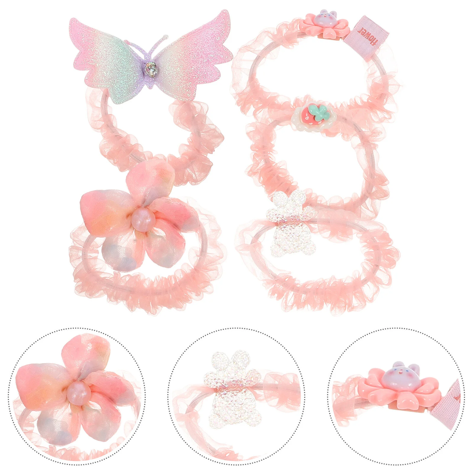 

5 Pcs Hairpin Women Ties Accessories Girls Scrunchies Plastic Cute Band Toddler Kids