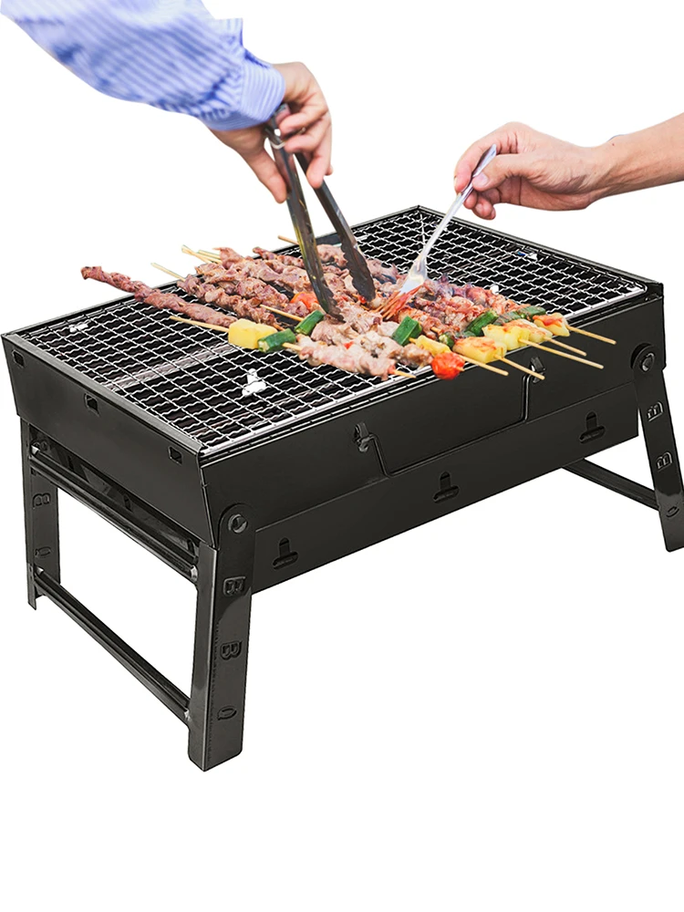 

Складной гриль для пикника на природе, прочный гриль для барбекю со складными ножками, аксессуары для кемпинга, для улицы и сада