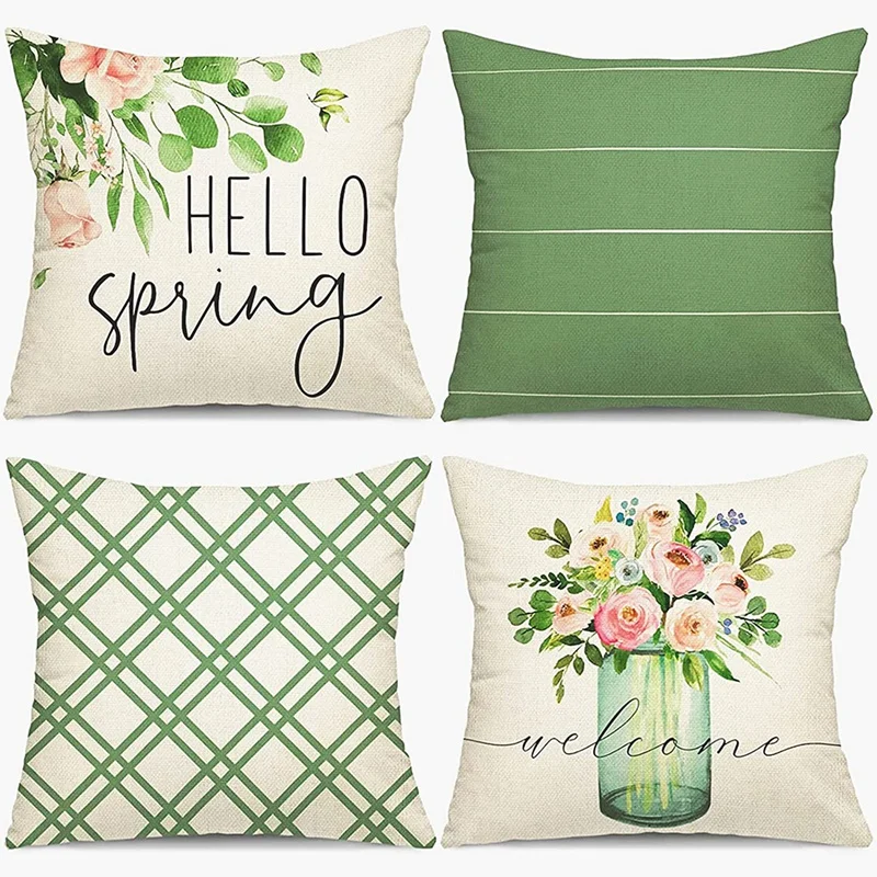 

Весенние наволочки 18x18 набор из 4 предметов весенний фермерский декор наволочки для диванных подушек для домашнего декора