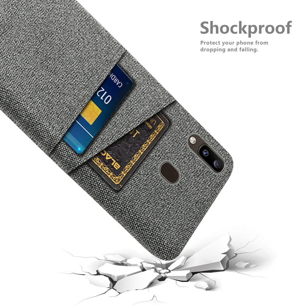 

Wallet Case For Samsung Galaxy A20 Case Dual Card Fabric Cloth Luxury Cover For Samsung Galaxy A20 A 20 SM-A205F/DS Coque Funda