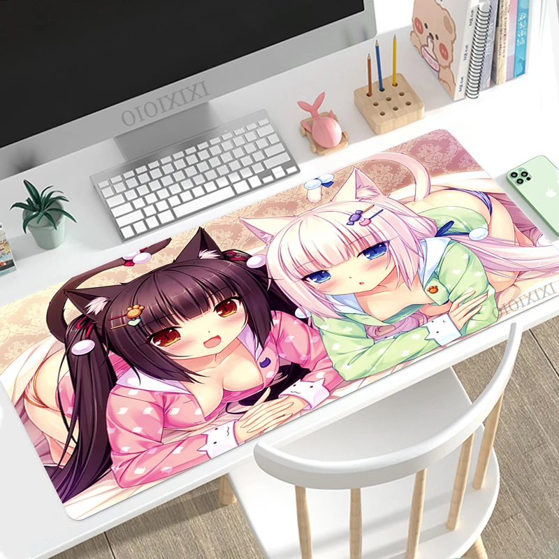 

Chocola Nekopara Mouse Pad Gamer XL New Large Computer Mousepad XXL keyboard pad Playmat Natural Rubber Non-Slip Soft Office PC