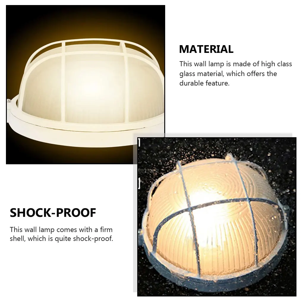 

Gate Lamp Painted Oval Contracted Garden Accessories Waterproof Sauna Supplies 110-130V Handy Installation Porch Light
