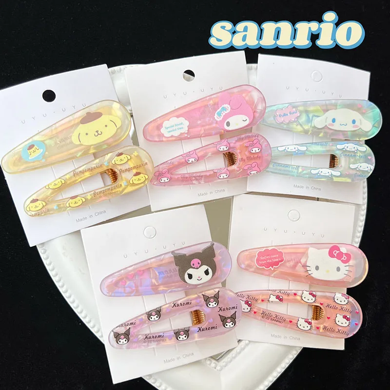 

10Pcs Kawaii Sanrio Accessories BB Clip Kuromi MyMelody Cinnamoroll Cartoon Duckbill Clip Hair Beauty Headwear Gift for Girls