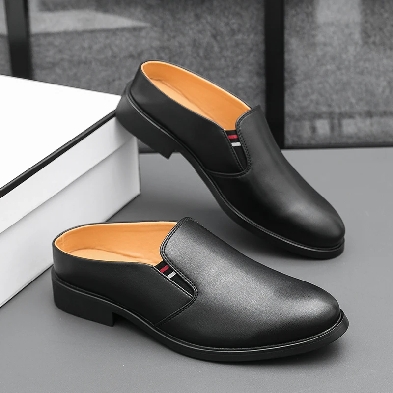 Туфли Muller мужские на низком каблуке ПУ кожа полуносок однотонные Нескользящие