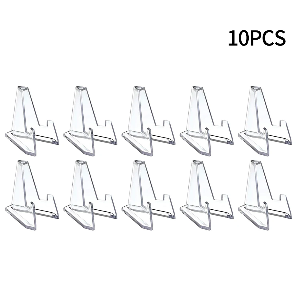 

10pcs/set Transparent Acrylic Coin Display Stand Commemorative Coin Mini Stand Holder Art Display Stand Triangle Easel Rack