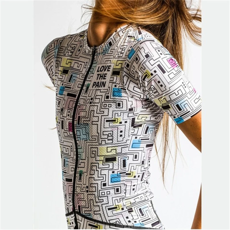 

Женская футболка с коротким рукавом love the pain, Повседневная облегающая футболка с коротким рукавом для езды на велосипеде и горном велосипед...