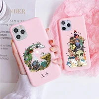 totoro spirited away candy color pink phone cover for iphone 11 12 13 pro max x xr xs max 6 6s 7 8 plus 12 13mini soft tpu case