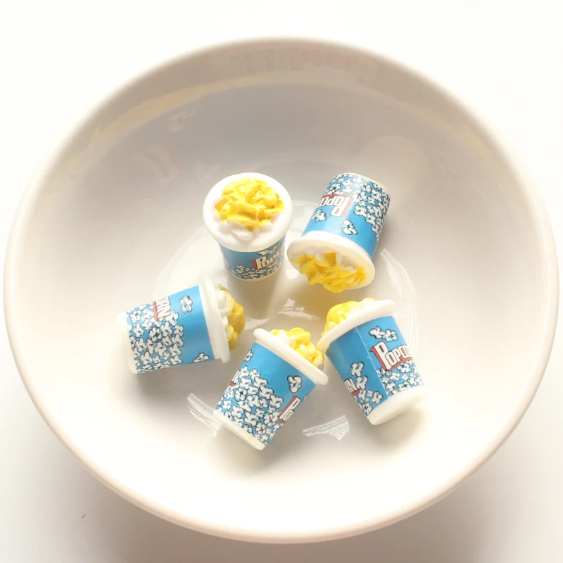 10 шт. 19*25 мм мини-попкорн искусственный 3D из смолы в форме продуктов питания DIY
