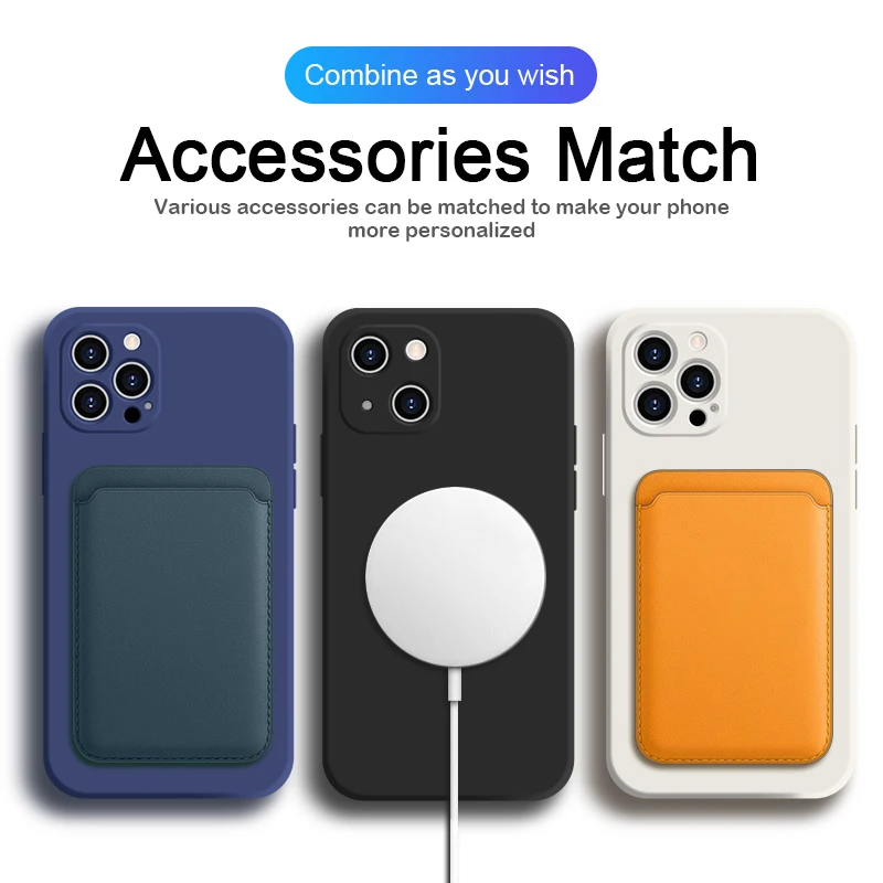

For Magsafe Magnetic Wireless Charging Case For iPhone 13 11 12 14 Pro MAX Mini 8 Plus XR XS Max X SE 2020 Liquid Silicone Cover