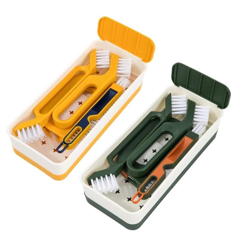

R7RC 4 in 1 Tile Grout Cleaner Brush for Kitchen Bathroom Dirt Scrubbing Tool Stiff Bristles Cleaning Joints Scrubber