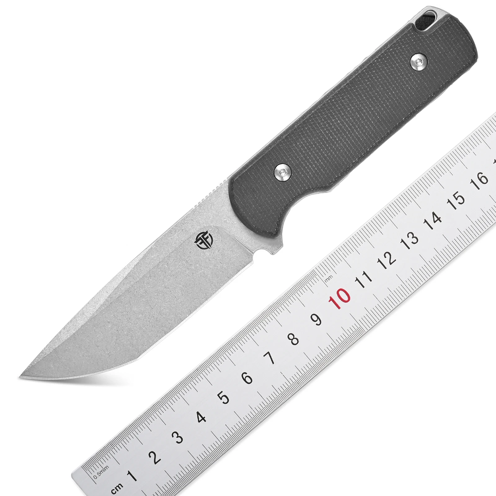 Фото Нож Eafengrow FF117 с фиксированным клинком из стали 14C28N, клинок с обработкой Stonewashed, рукоять из микарты, цельнометаллический клинок для кемпинга, работы и выживания №2