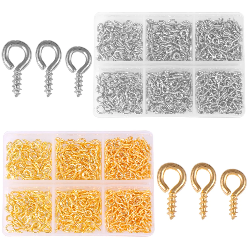 

2 Boxes Sheep Eye Nail Screw Hooks Pendant Jewelry Eyelet Outlet Cover Screws Screw-in Supplies Iron Small Self Tapping Bolts