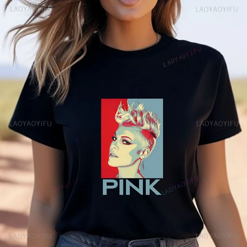 Знаменитая певица П! Nk Классическая женская модная рубашка с плакатом