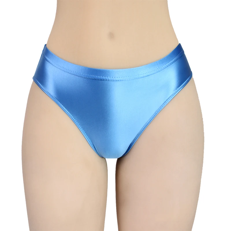 

Sexy gloss Briefs Bikinis Bottoms with Buttocks Silky shorts low-waisted Tights Underpants Oily swimming trunks