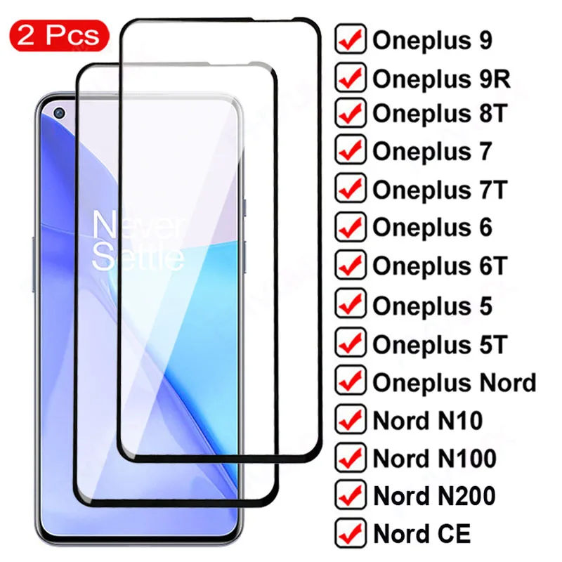 

2Pcs 9D Protective Glass For Oneplus 9 9R 9E 9RT 8T 7 7T 6 6T 5 5T Tempered Screen Protector Nord CE N10 N20 N100 N200 Glas Film