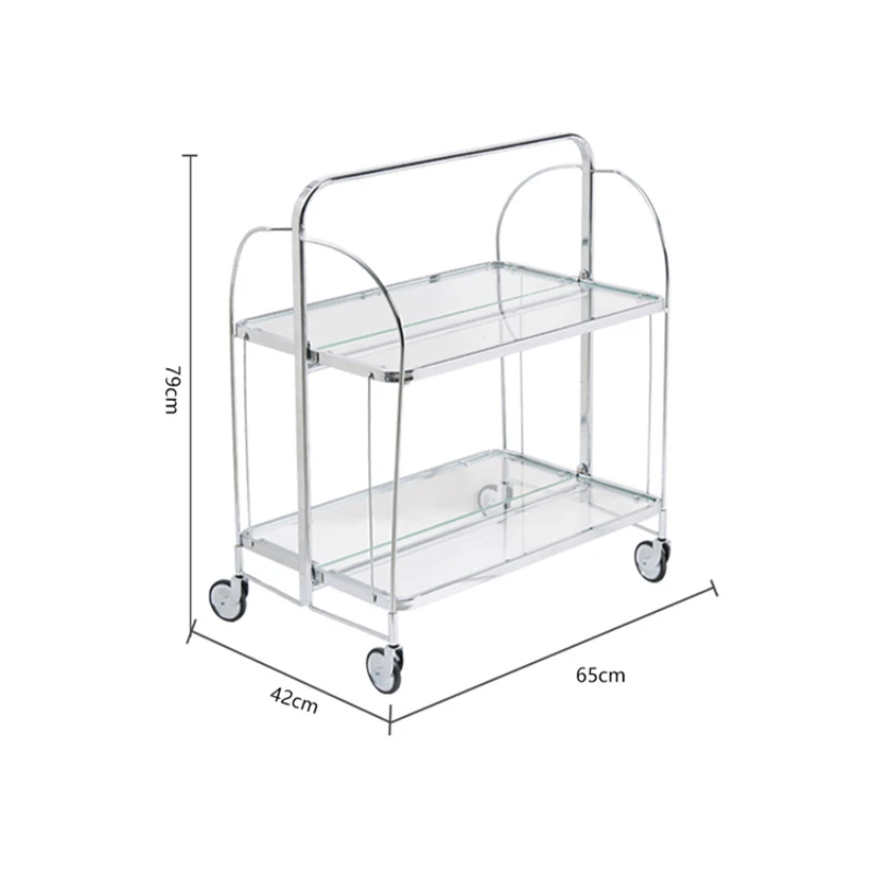 

Foldable Mobile Cart Multi Layer Storage Rack Dining Car Hotel Trolley