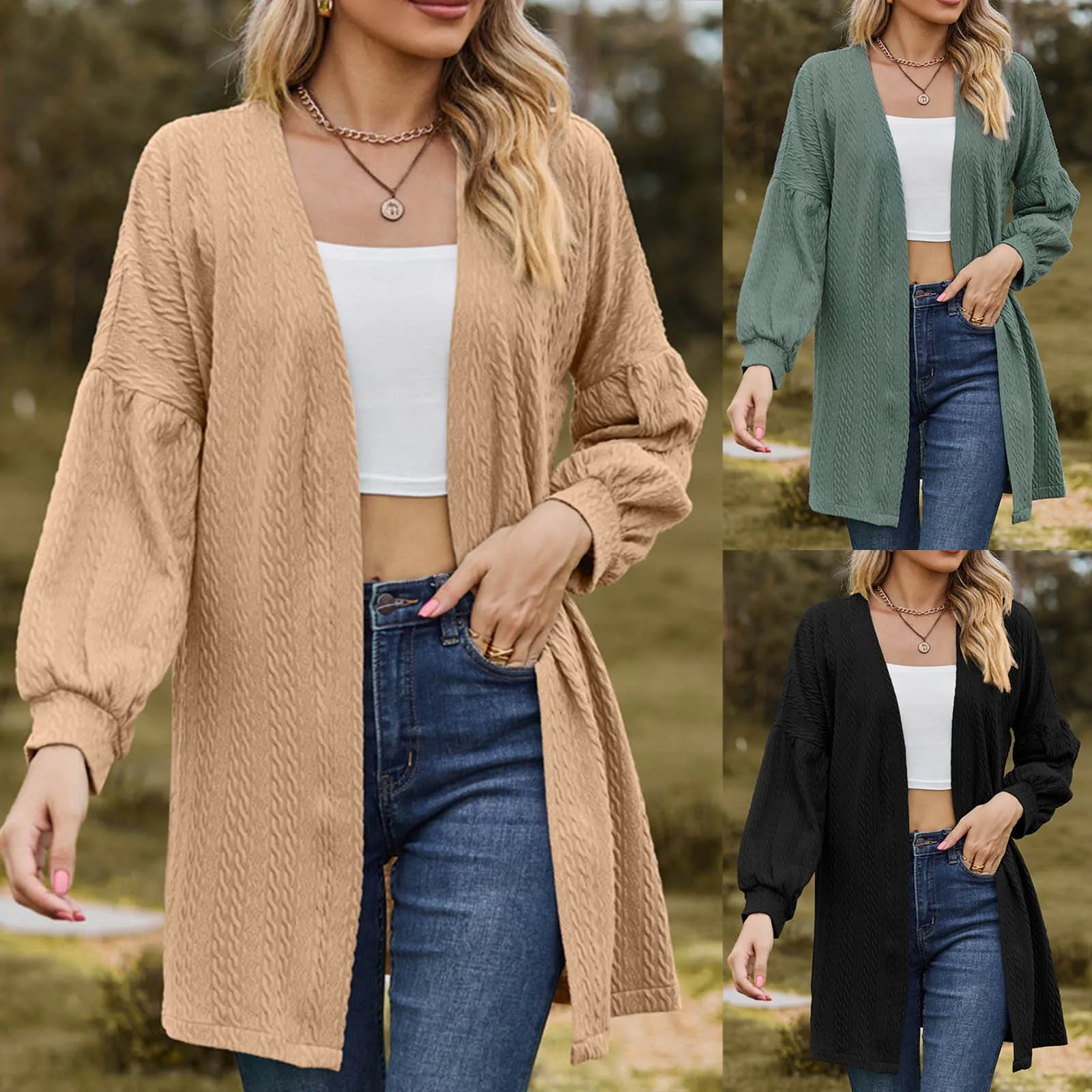 

Women's 2023 Autumn And Winter Long Sleeved Solid Color Loose Cardigan Top Chemise Loose office lady Elegant Overshirt