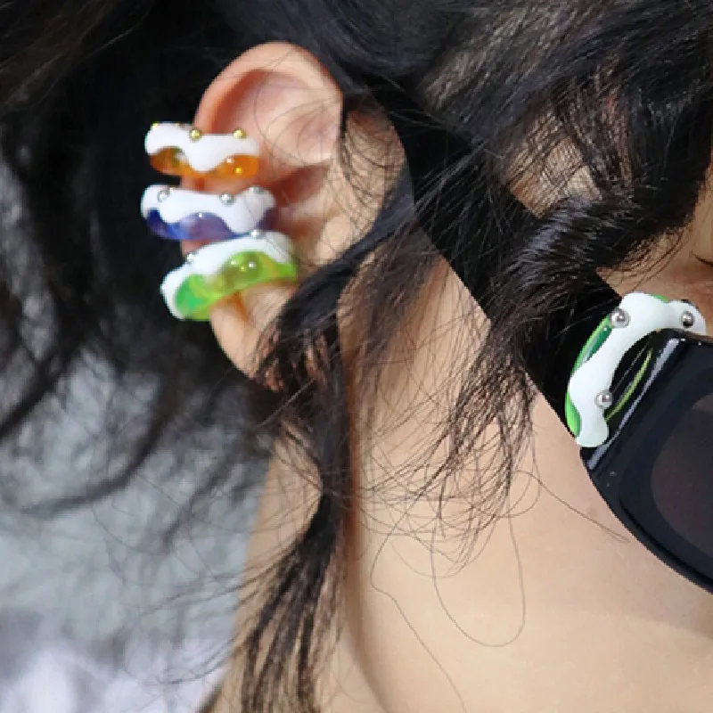 

Cute Donut Clip Earrings for Teens Girls Sweet Cool No Pierced Candy Colors Y2K Earring Ear Bone Clip Summer Jewelry Friend Gift