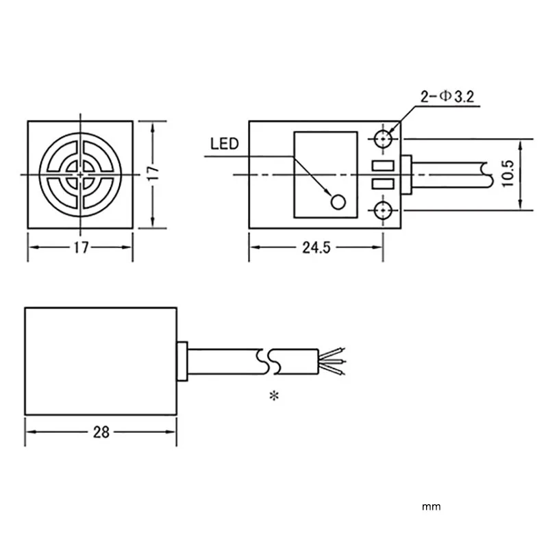 Металлический Индуктивный бесконтактный переключатель 3-проводной с кабелем 1 5 м