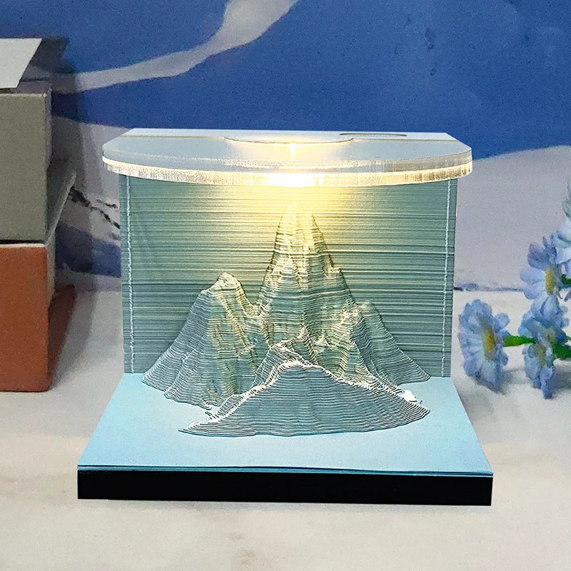 Блок записей omoshiking 3D блокнот рассвет гора светодиодный для художественная