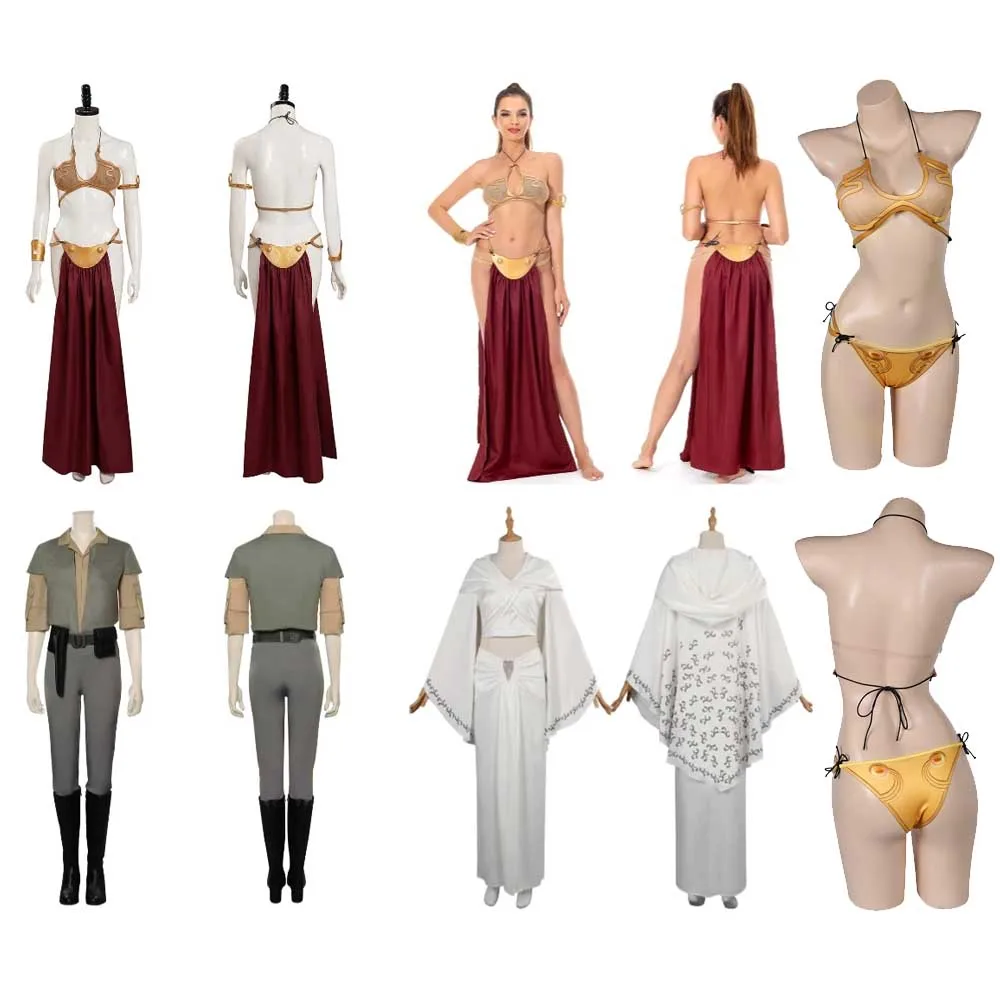 Женский костюм бикини для косплея Leia фантастическое платье девушек женский из
