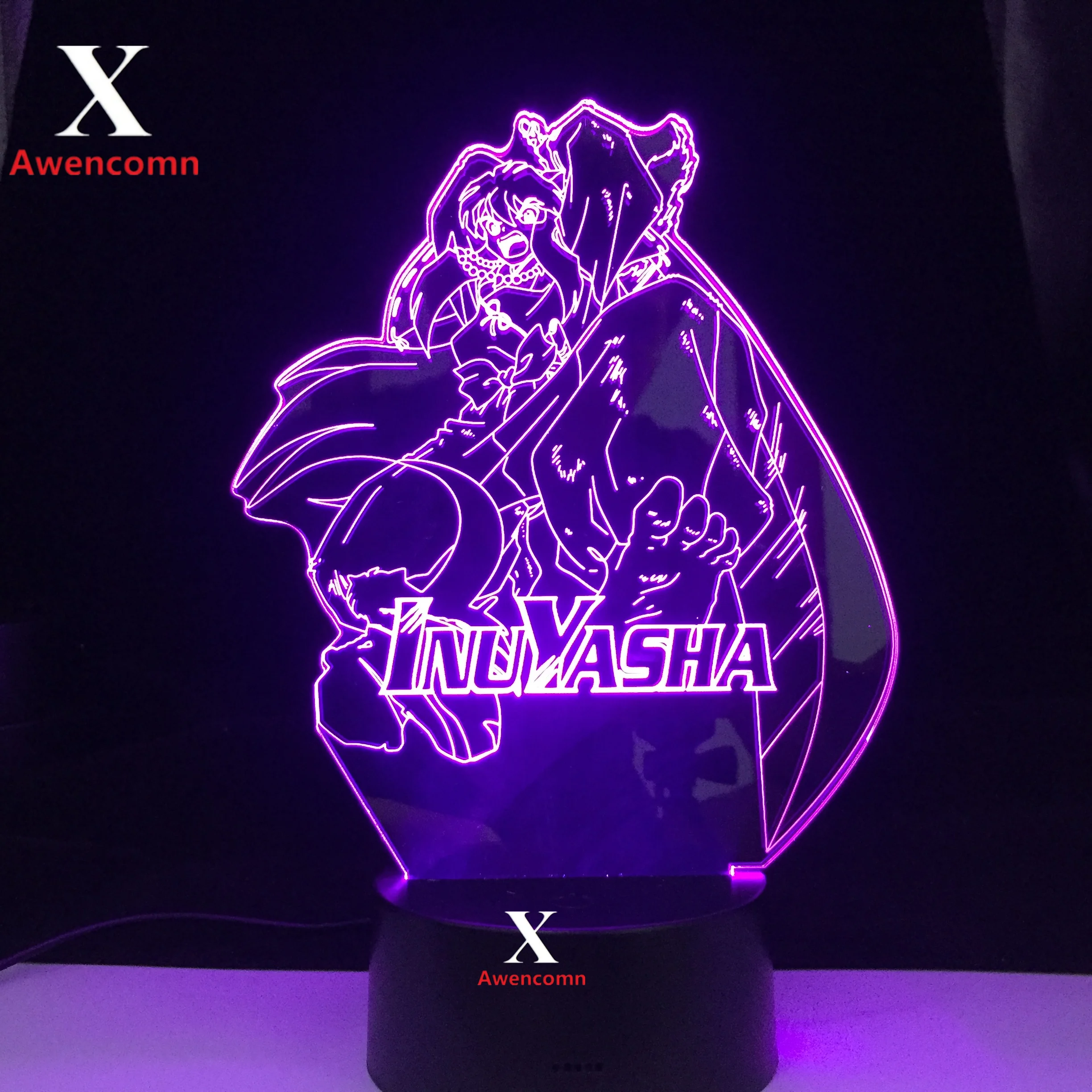 Светодиодный ночсветильник с аниме 3D фигурка Inuyasha для изменения цвета Usb