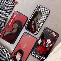 crazy excitement manga kakegurui phone case tempered glass for iphone 11 12 13 pro max mini 6 7 8 plus x xs xr