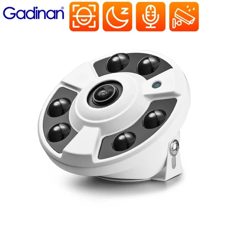 Сетевая Проводная IP-камера Gadinan 4K, 180 градусов, 1,7 мм, панорамный объектив «рыбий глаз», распознавание лица, 8 Мп, 5 МП, Домашняя безопасность