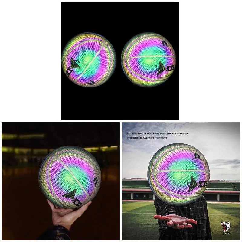 

Luminous Basketball Night Game Street PU Glowing Rainbow Light Children Training Tool UT