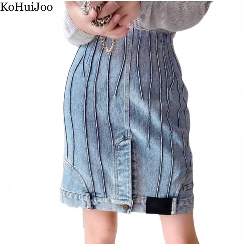 

Женская джинсовая юбка-карандаш, голубая винтажная формальная короткая трапециевидная юбка-карандаш с запахом, ОБЖИМНАЯ трапециевидная юбка на лето