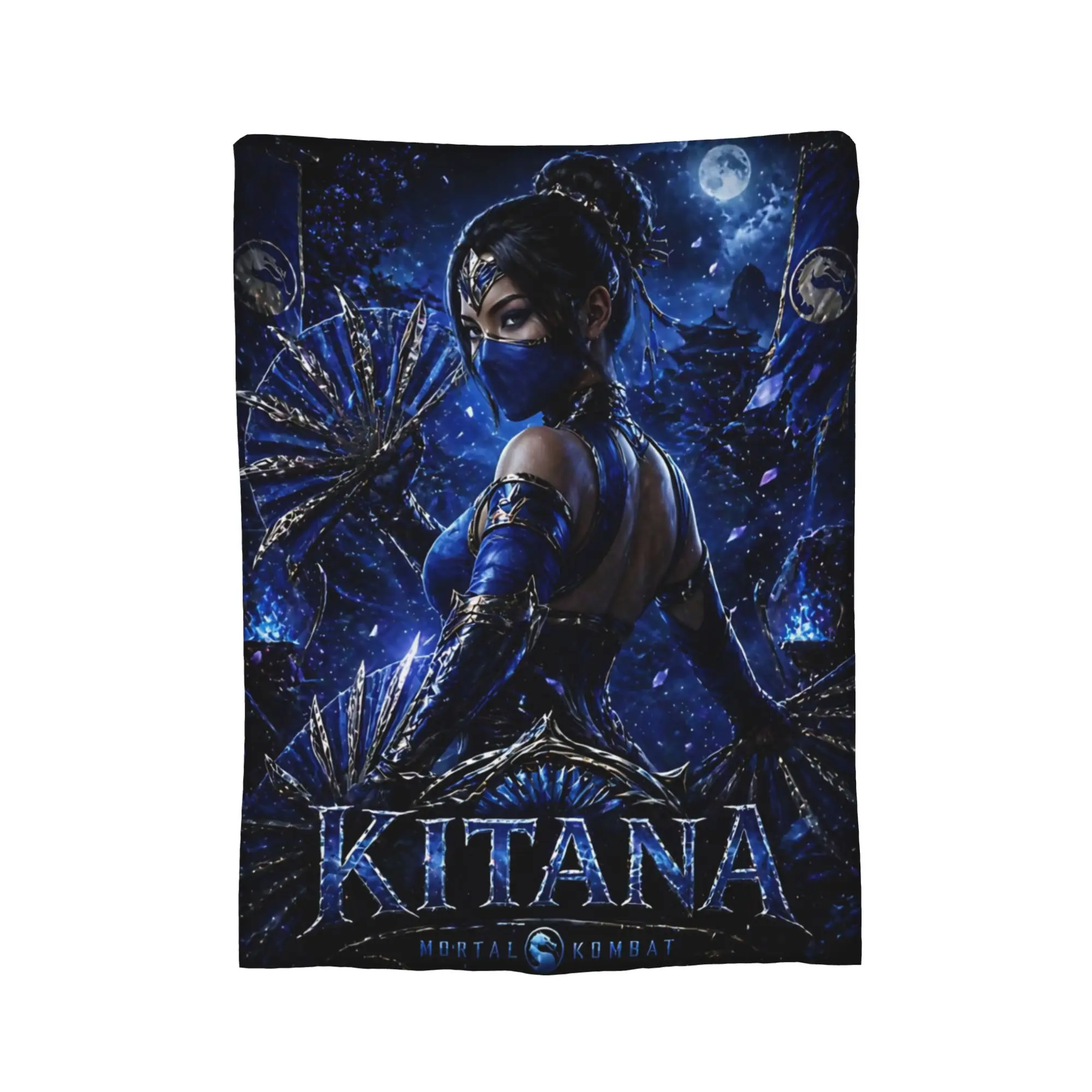 Фото Плед Kitana Mortal Kombat из фланели, теплый, оригинальный, для дома и ресторана, зимний №2