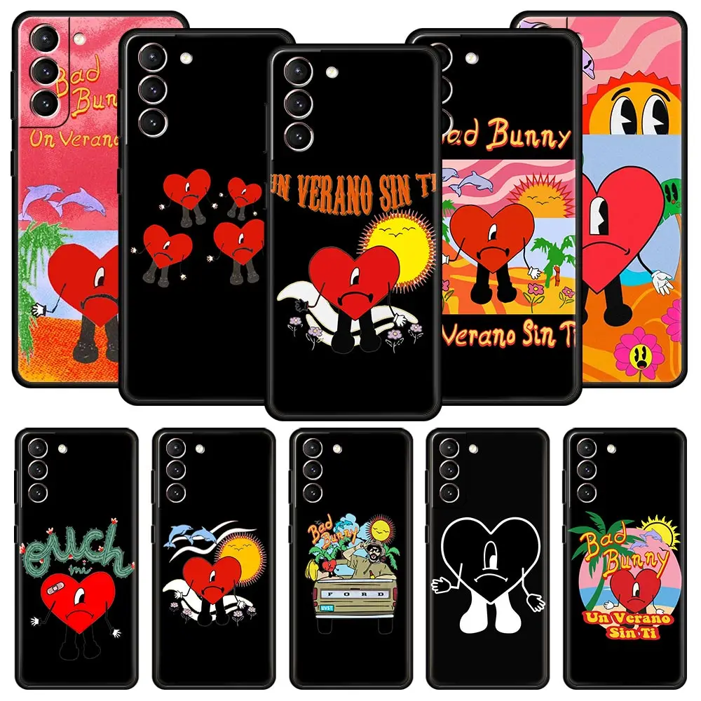 Phone Case For Samsung Galaxy S24 S23 Ultra S22 S21 S20 FE 5G S10 S10E S9 Plus S8 Soft Black Cover Un Verano Sin Ti Bad Bunny