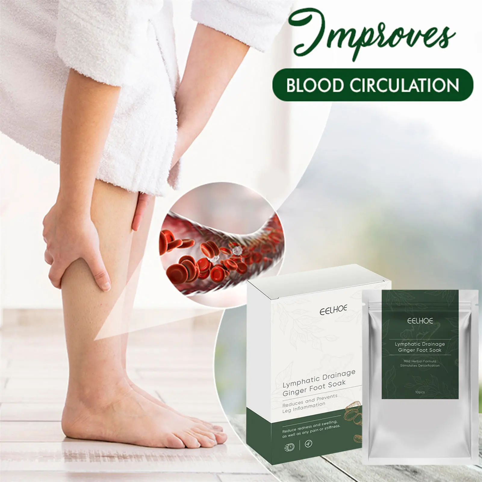 

10/20/pcs Leg Slimming Foot Bath Lymphatic Drainage Ginger Foot Soak Ginger Foot Bath Powder For Foot Bath SPA For Better Sleep