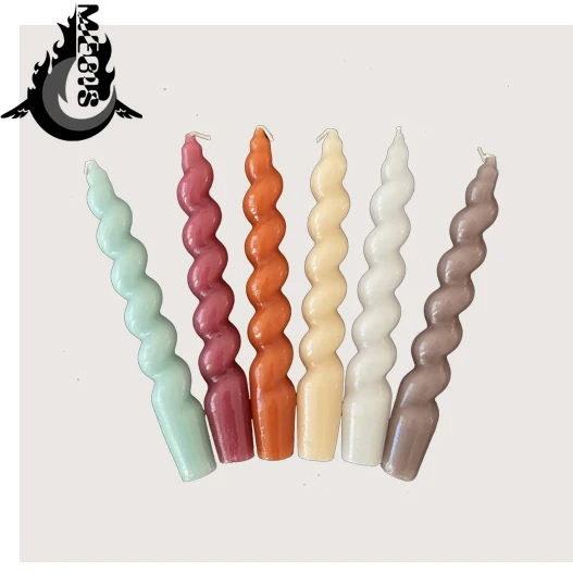 

2 pcs wholesale Unscented Spiral Candles Colored Pillar Twist Candle Flameless Soywax Candle For House Decoration