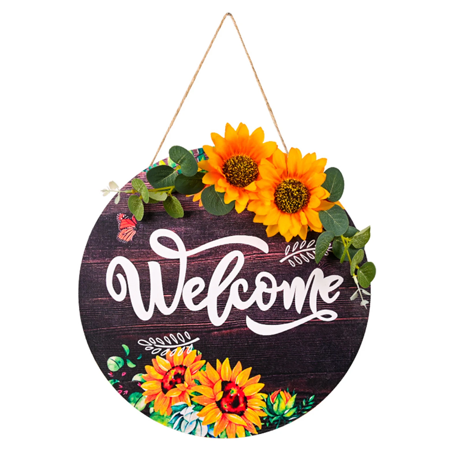 

Welcome Suower Sign Farmhouse Wooden Wall Sign Rustic Wall Decor With Artificial Suower And Eucalyptus Leaves For Home