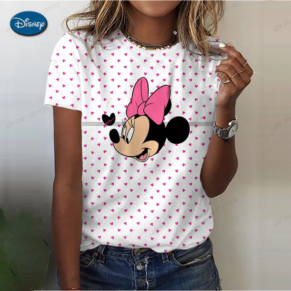 

Женская футболка с коротким рукавом и принтом Микки Мауса
