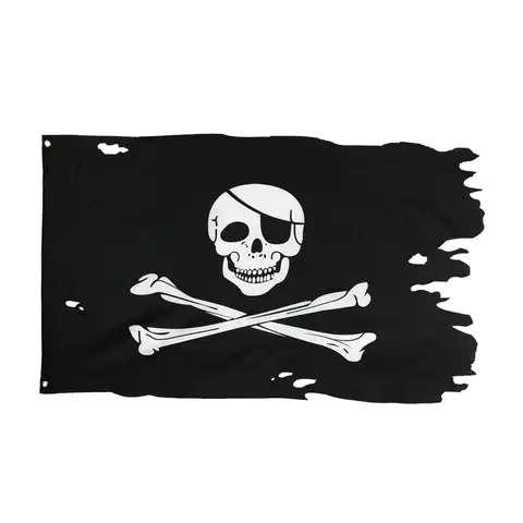 Флаг для украшения, 90x150 см, старший сломанный Веселый Роджер, череп, крест, кости, пираты, мертвый человек
