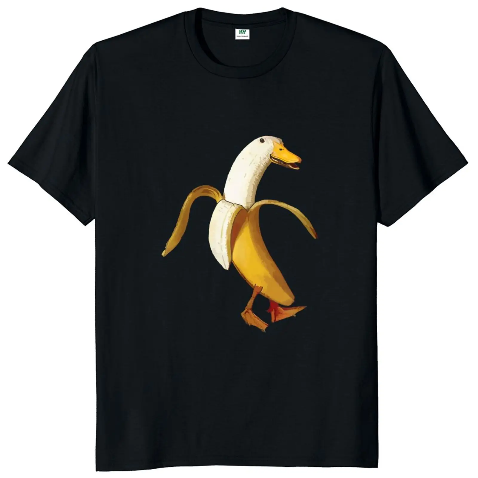 

Funny Banana Duck T Shirt Farm Animal Lover Gift Weird Graphic T-shirt EU Size 100% Cotton Summer Casual Round Neck Tee Tops