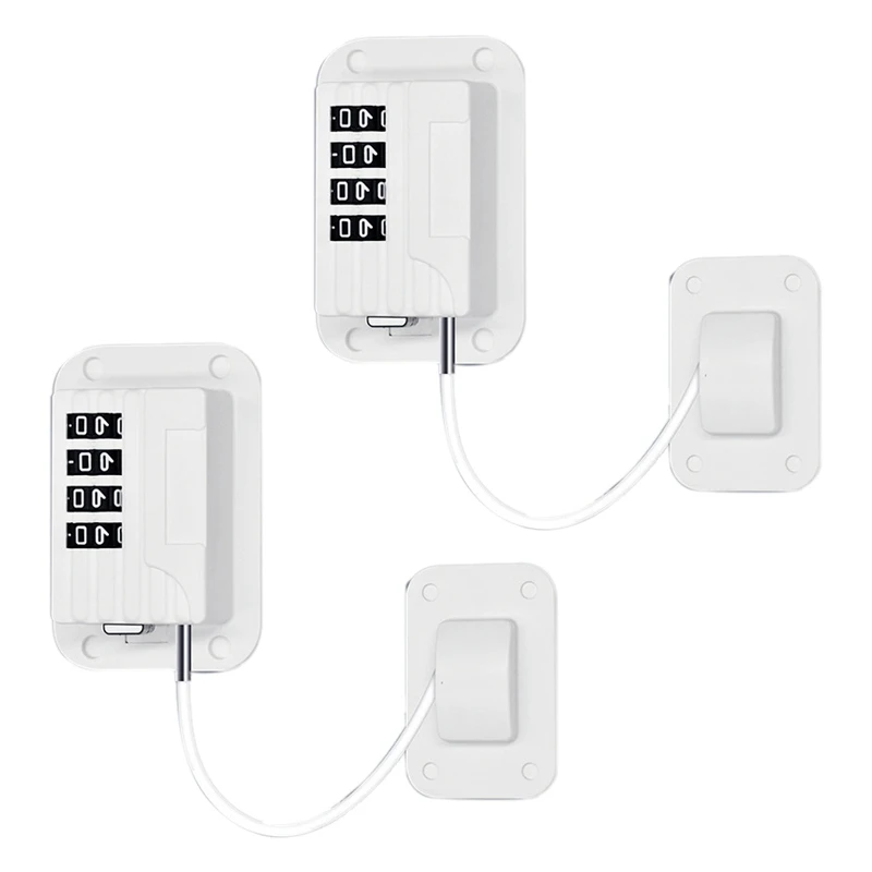 

2X Upgraded Password Window Lock Child Safety Lock Baby Protection Children Fridge Lock Door Cabinet Limiter Locks-White