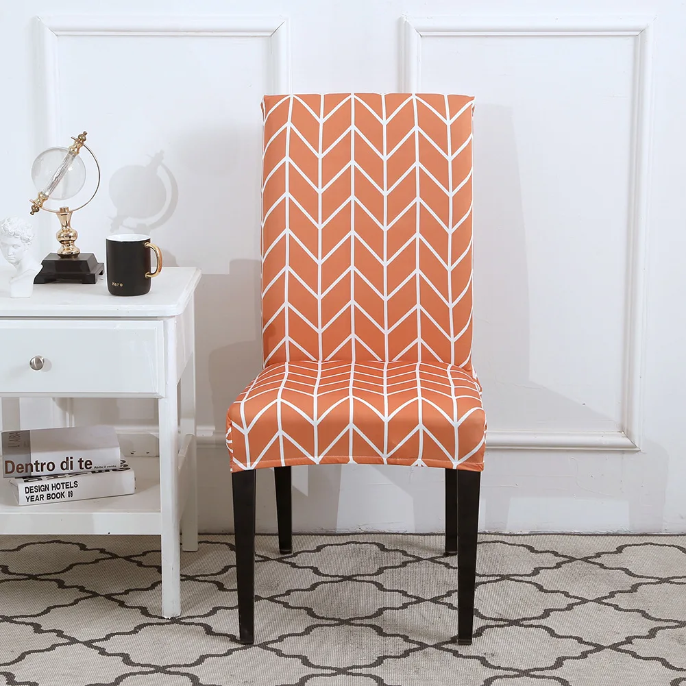 Геометрический узор в полоску эластичное узкое кресло из спандекса