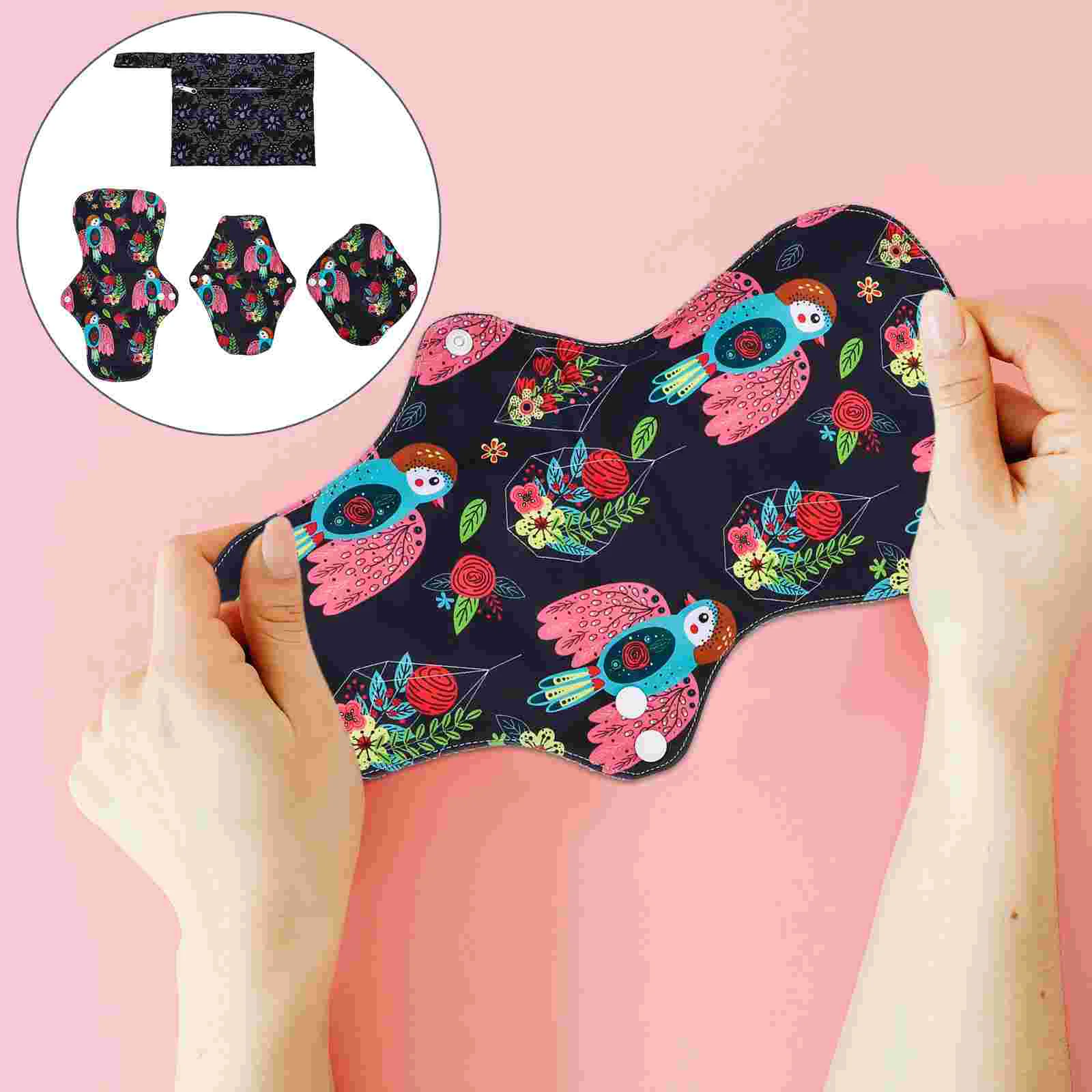 

Pads Reusable Sanitary Cloth Period Washable Menstrual Napkin Pad Panty Liners Heavy Flow Overnight Charcoal Incontinence