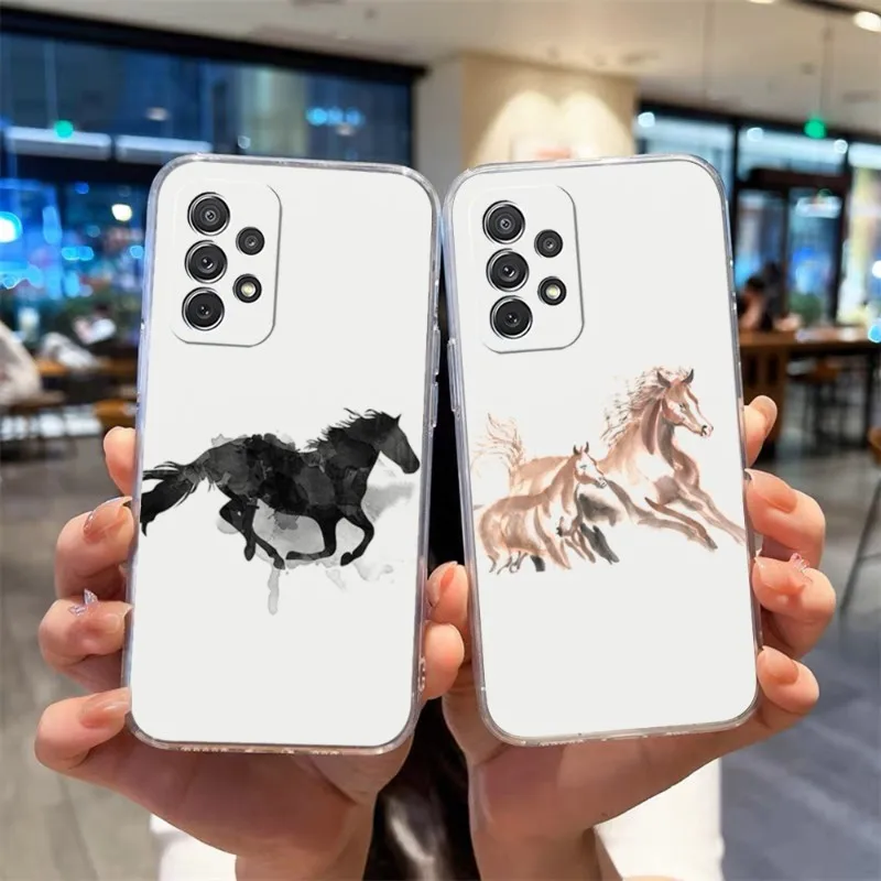 

Handsome Animal Horse Phone Case For Samsung S30 S20 S23 S22 S10E S10 20Fe Note 20 10 Pro Plus Ultra A12 A42 A71 A91 Cover