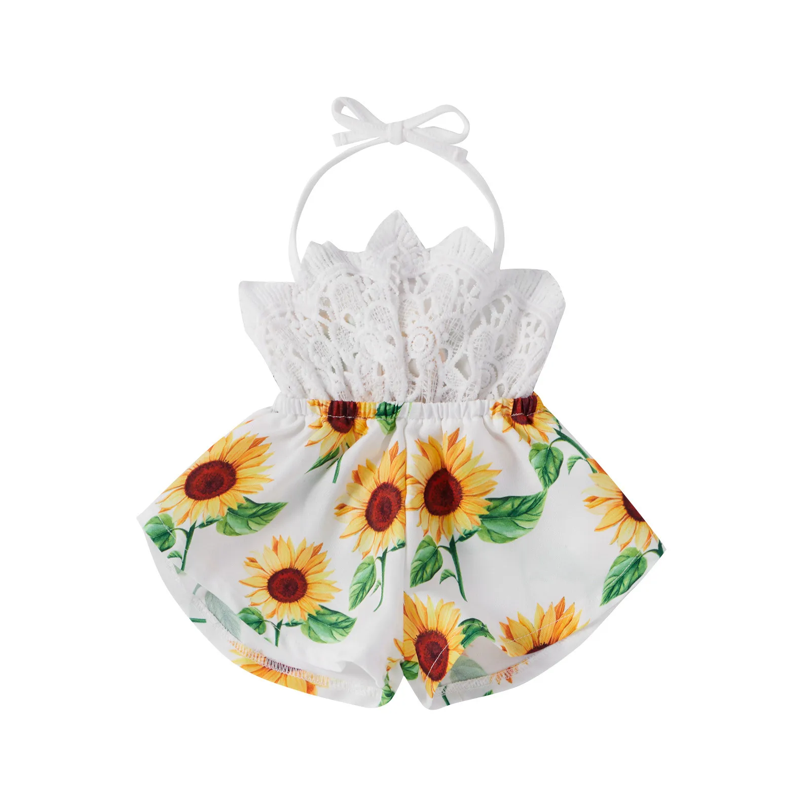 

Toddler Baby Girls Backless Sunflower Printed Suspender Romper Jumpsuit Clothing Sets For Children Girl Clothes Children'S Top