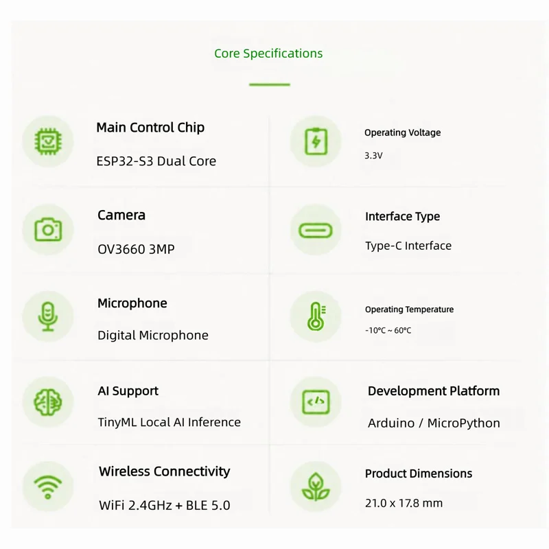 Фото Портативная камера Seeed Studio ESP32S3 Sense для распознавания изображений, плата разработки с камерой OV3660, комплект разработчика Esp32-S3, бесплатная доставка №3