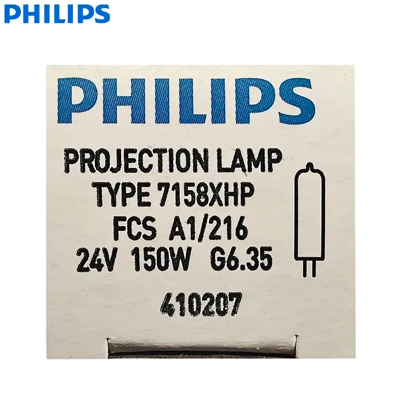 Фото Лампа галогенная Philips 7158XHP 150W G6.35 24V без отражателя, бестеневая, для микроскопов, проекционная лампа FCS №3