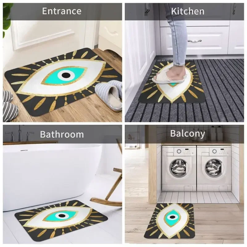 Входной Коврик Hamza Из Золотой Фольги Противоскользящий Напольный Для Кухни