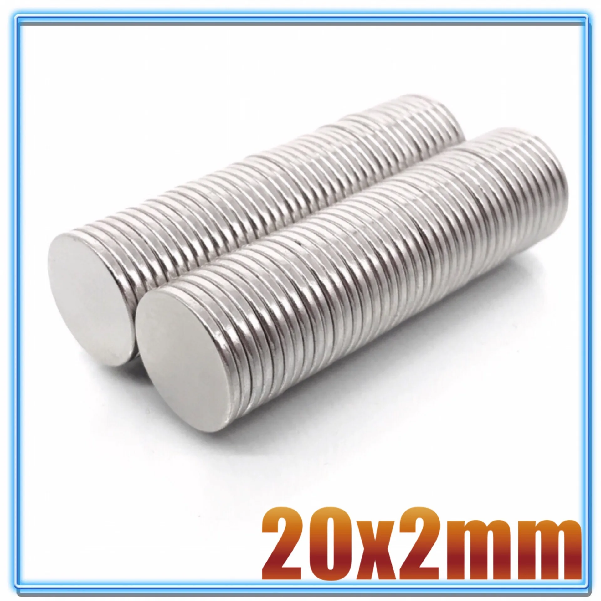 Неодимовый магнит 20x2 N35 NdFeB 5/10/20/50/100/200 шт.