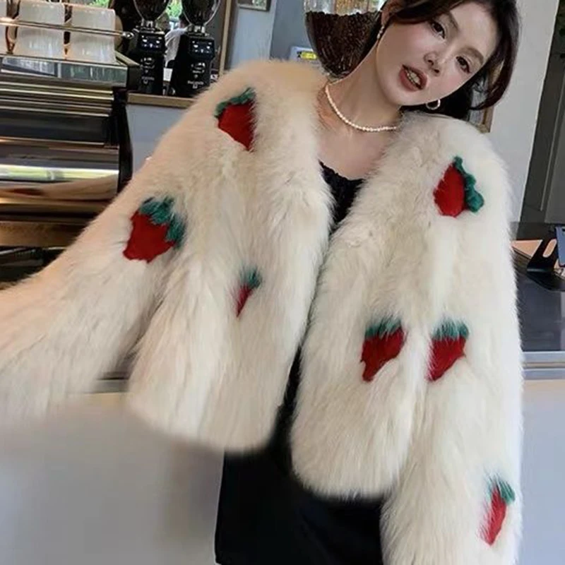 Short denim coat, female  diamond, nail, bead, letter, new trend  spring 2022 fur coats women jacket Casual  Pockets  Winter