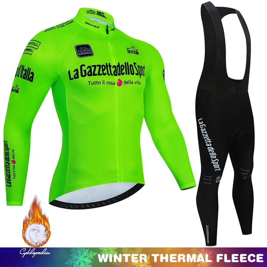 

Tour De Giro D'ITALIA Winter Cycling Jersey Set Bike Thermal Fleece MTB Sport Cycling Clothing Ropa Maillot Ciclismo Hombre Kit
