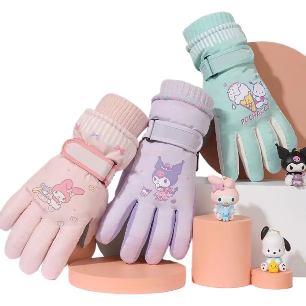 

Sanrios Pachacco Kuromi My Melody аниме оригинальные детские модные холодные ветрозащитные теплые перчатки